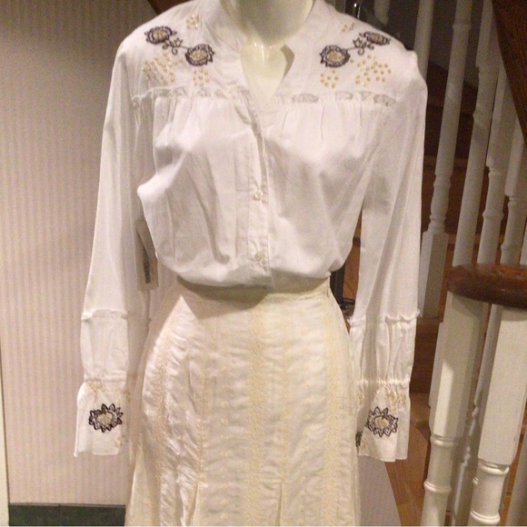 NWT cotton boho long sleeve blouse - Picture 4 of 6